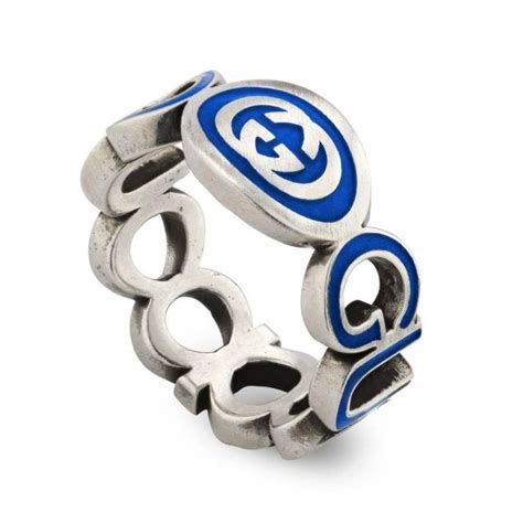 gucci blue enamel ring